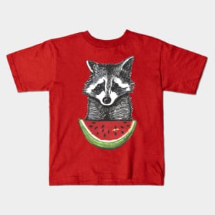 Racoon and watermelon Kids T-Shirt